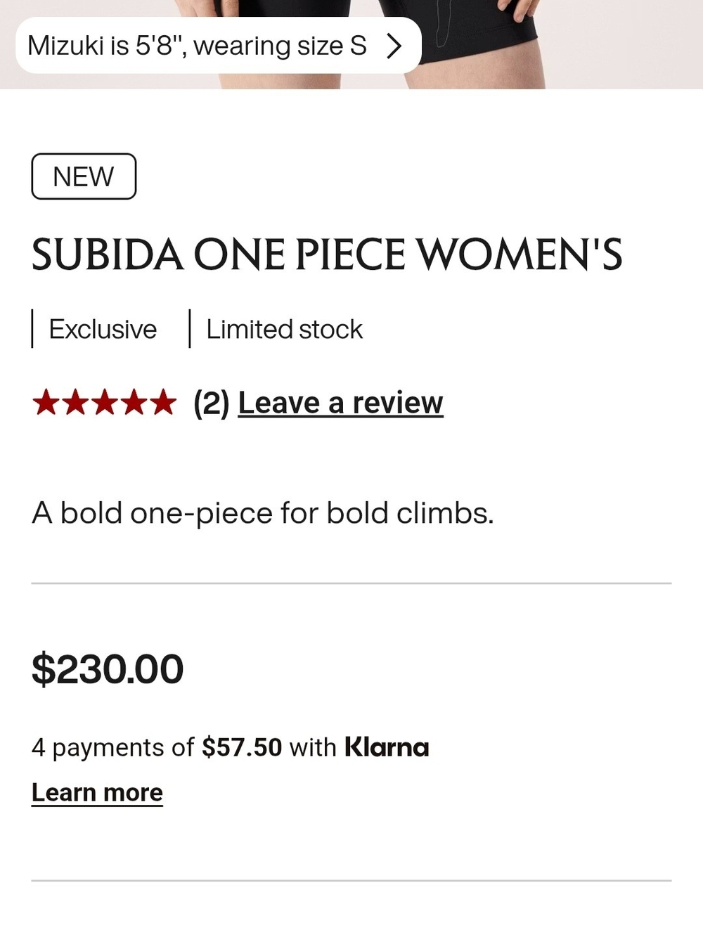 Arc'teryx Subida One Piece Women's Black